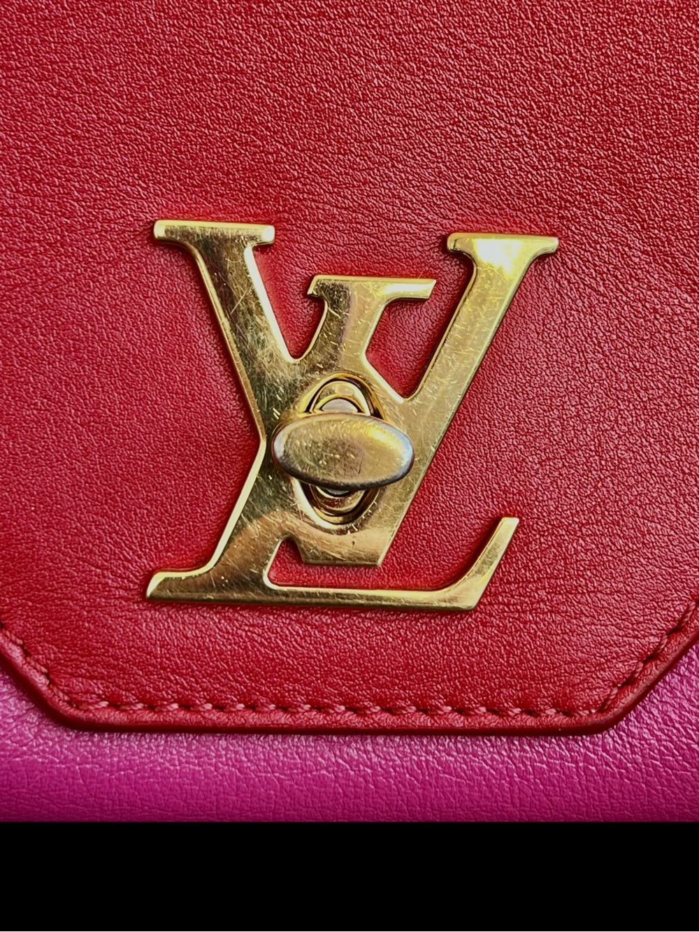 Louis Vuitton Love Note Bi-Color Red Pink Leather Crossbody Bag Auth - Picture 7 of 11